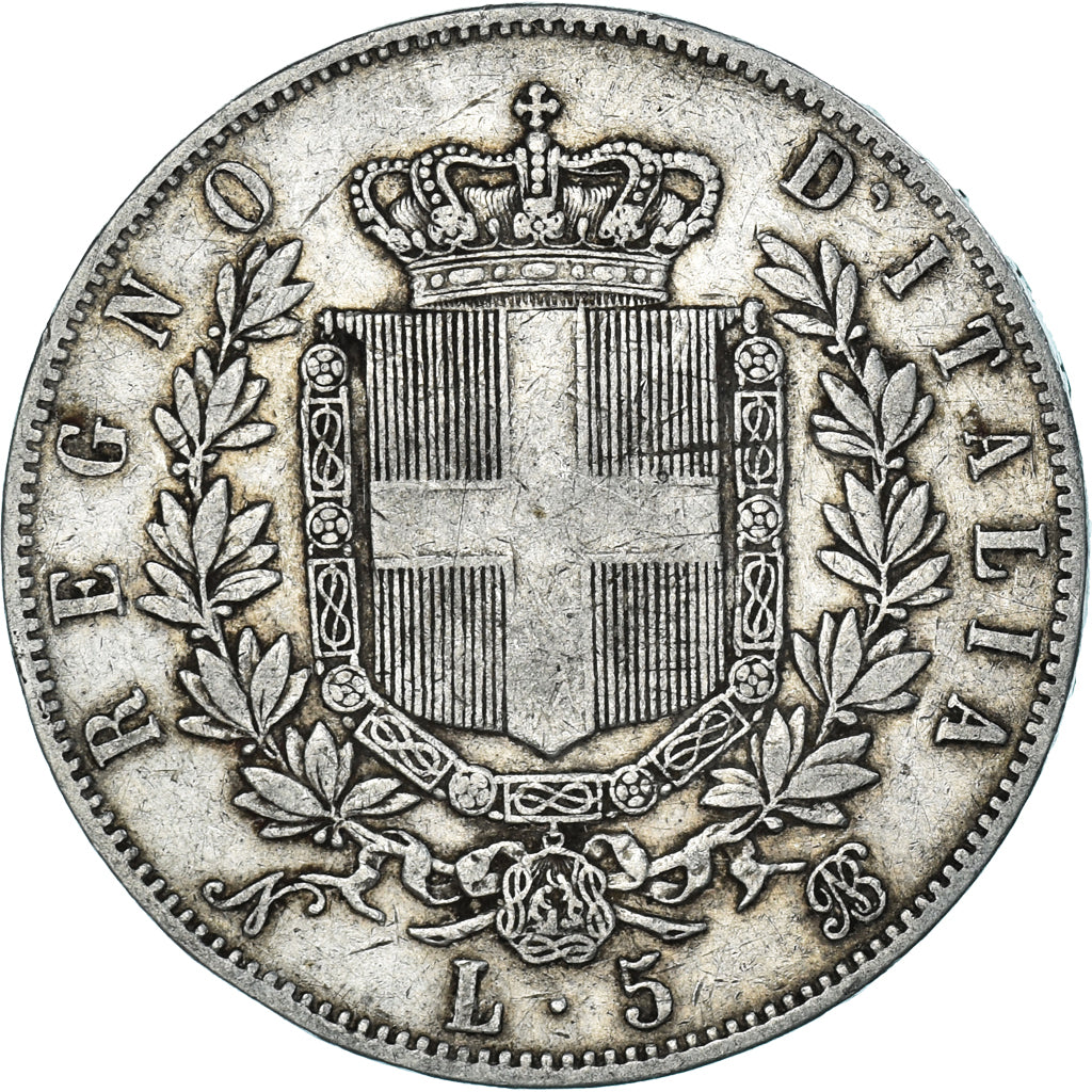 Italien, Vittorio Emanuele II, 5 Lire, 1865, Naples, VF(30-35), Silber, KM:8.2