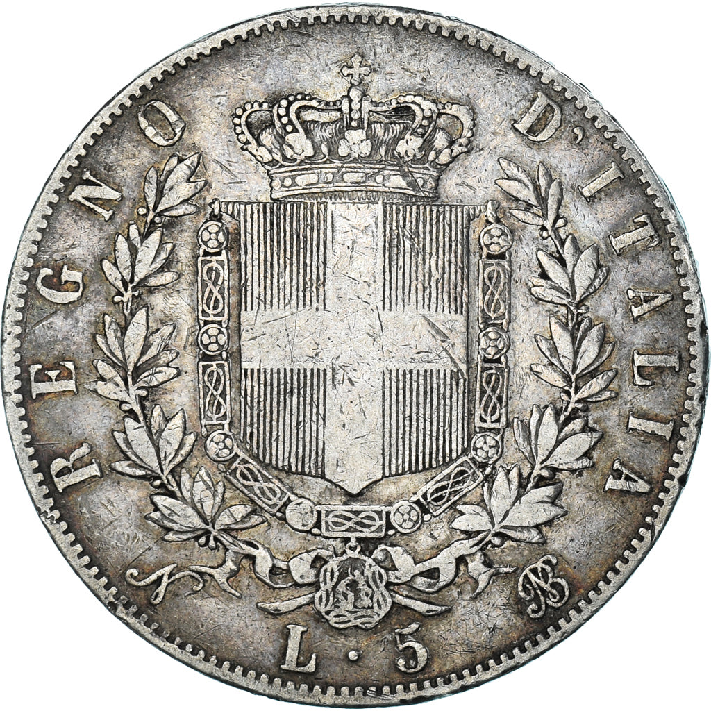 Münze, Italien, Vittorio Emanuele II, 5 Lire, 1865, Naples, SS, Silber, KM:8.2