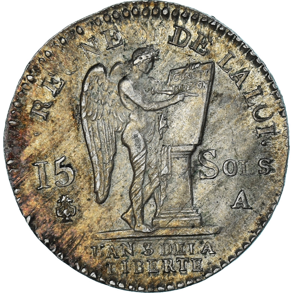 Moneta, Francia, 15 sols françois, 1791, Paris, BB+, Argento, KM 604.1