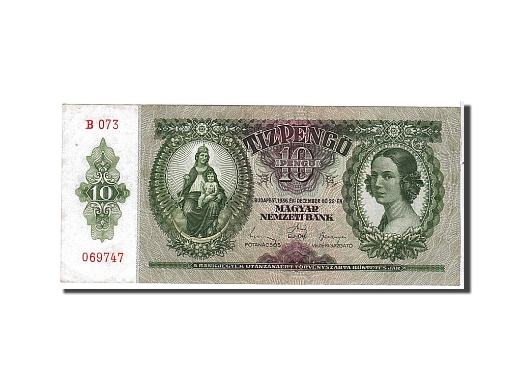Banknote, Hungary, 10 Pengö, 1936, KM:100, AU(50-53)