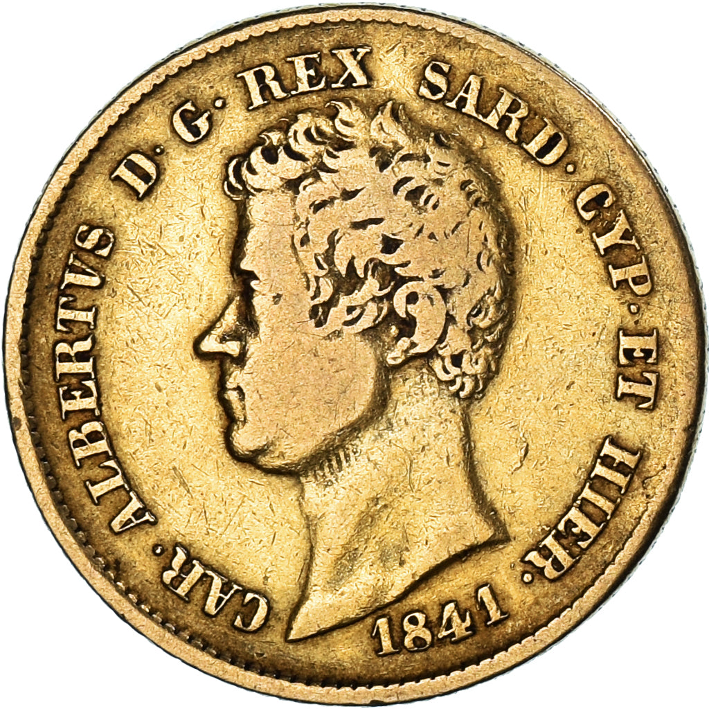 Monnaie, États italiens, SARDINIA, Carlo Alberto, 20 Lire, 1841, Genoa, Très