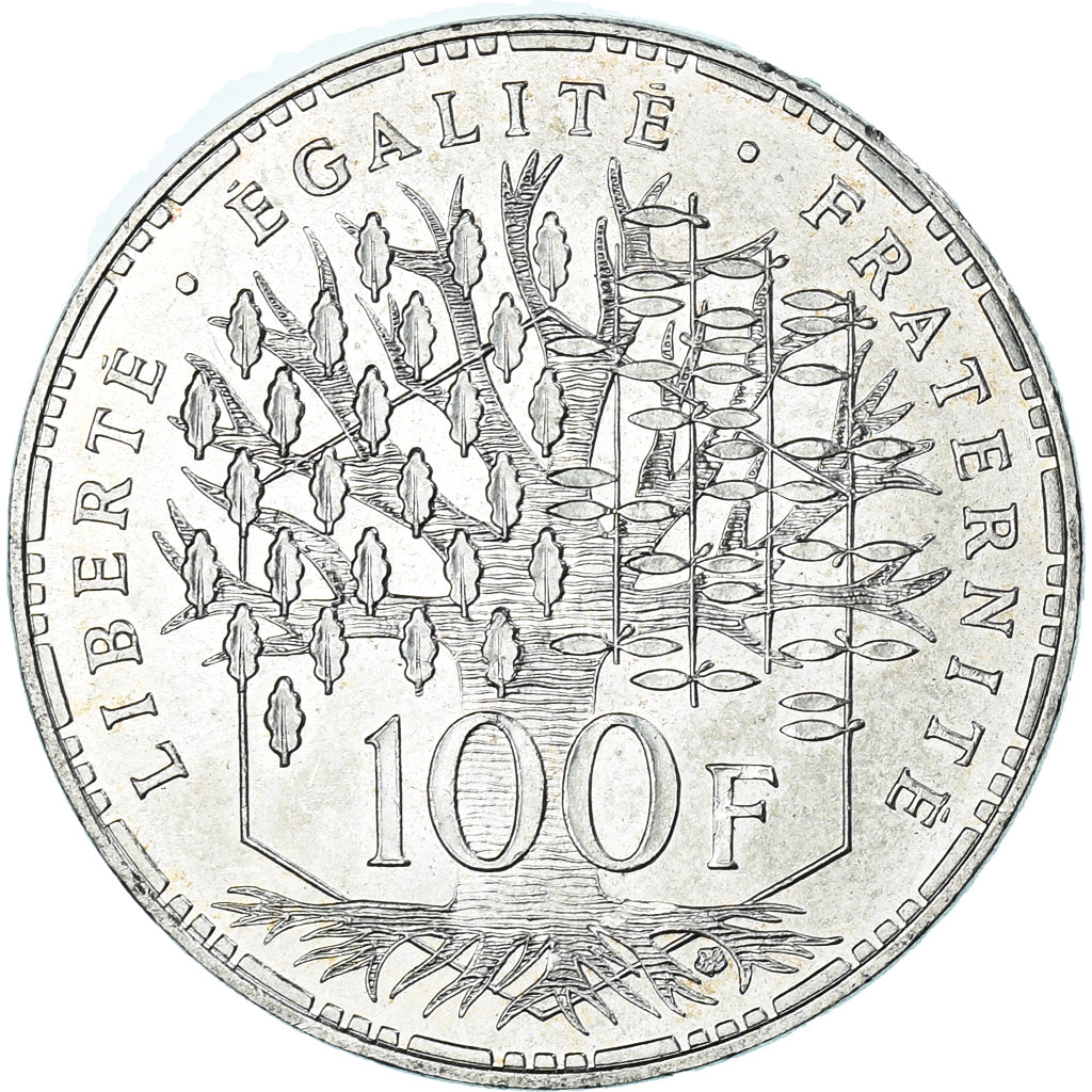 Munten, Frankrijk, Panthéon, 100 Francs, 1989, Paris, ZF+, Zilver, KM:951.1
