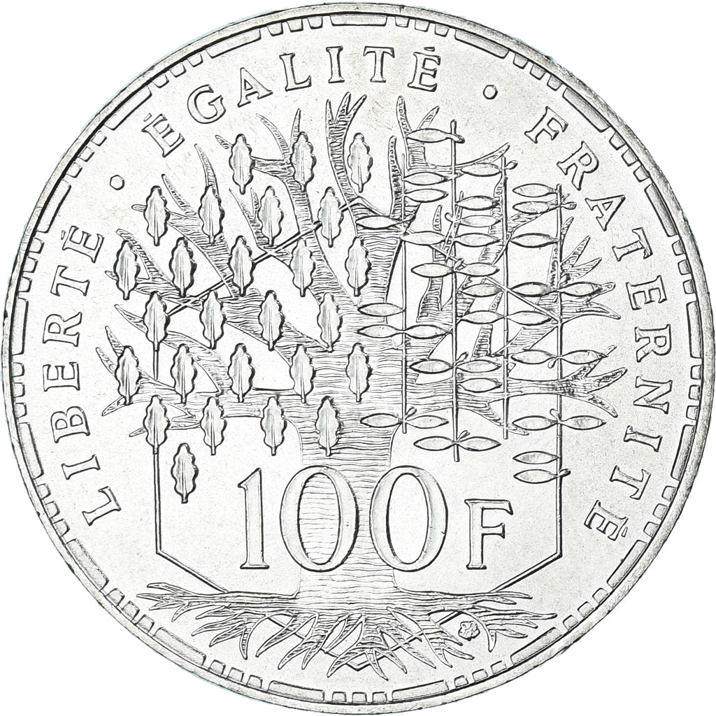 Munten, Frankrijk, Panthéon, 100 Francs, 1985, Paris, PR, Zilver, KM:951.1