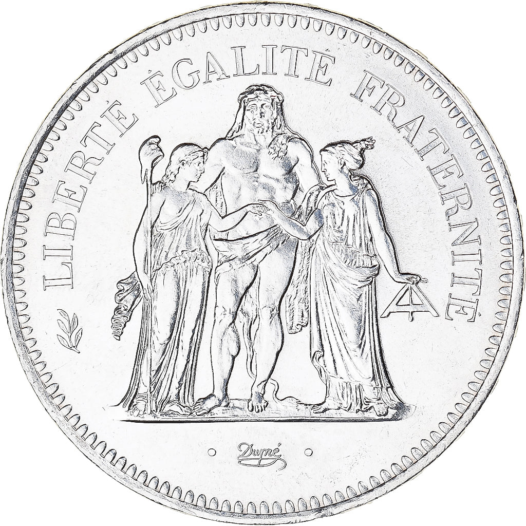 Coin, France, Hercule, 50 Francs, 1977, Paris, MS(60-62), Silver, KM:941.1