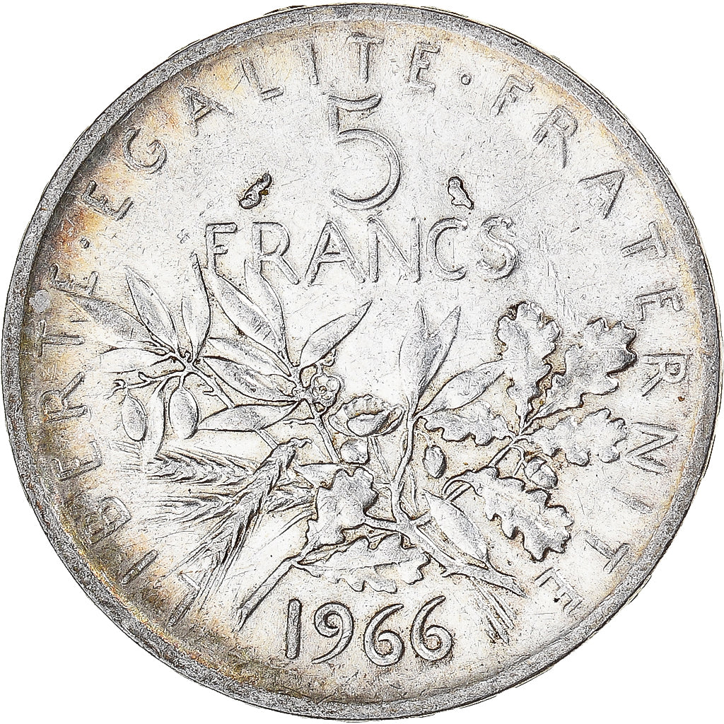 France, Semeuse, 5 Francs, 1966, Paris, AU(50-53), Silver, KM:926, Gadoury:770