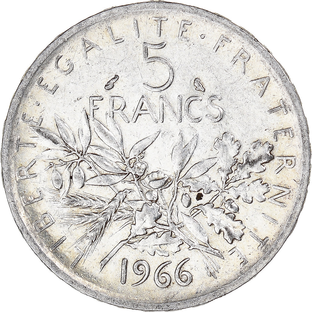 Francia, Semeuse, 5 Francs, 1966, Paris, BB+, Argento, KM:926, Gadoury:770