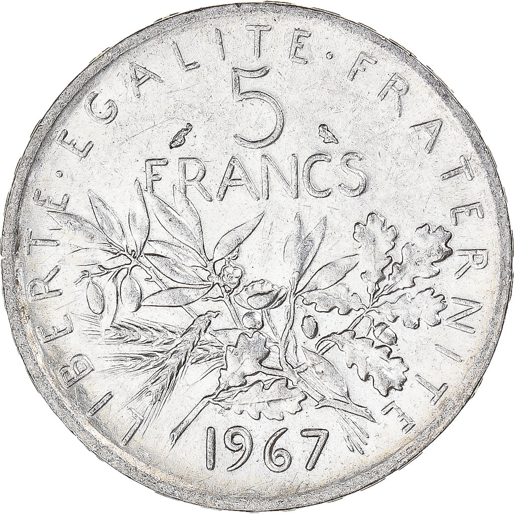 Moneta, Francia, Semeuse, 5 Francs, 1967, Paris, SPL, Argento, KM:926