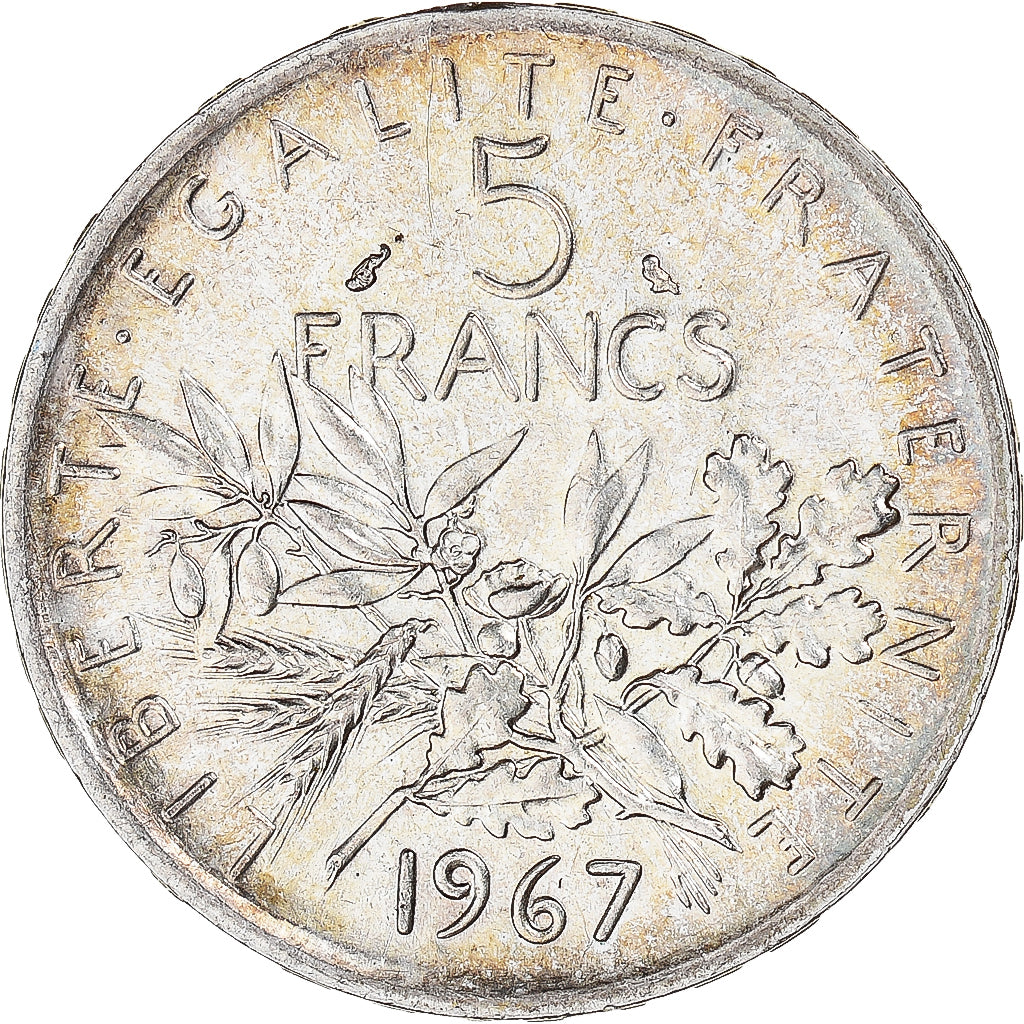 Coin, France, Semeuse, 5 Francs, 1967, Paris, MS(60-62), Silver, KM:926