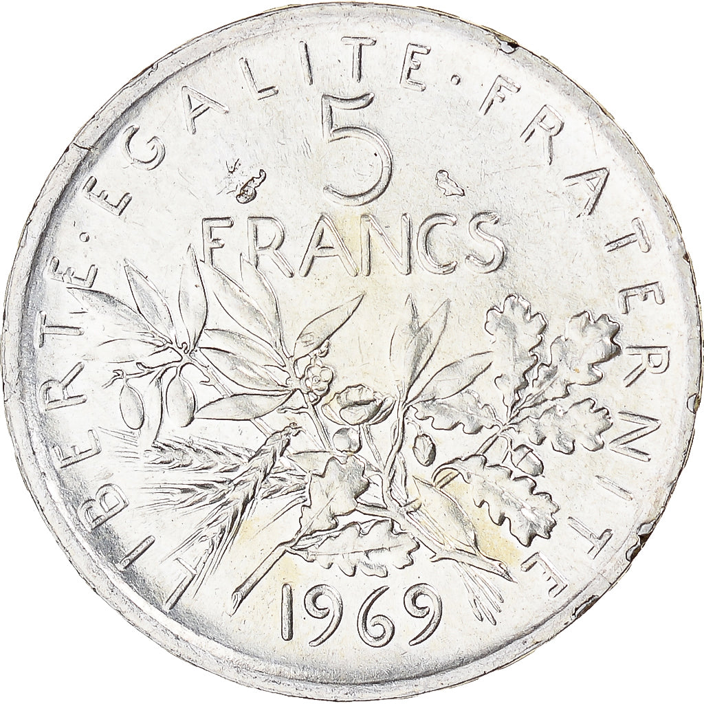 Coin, France, Semeuse, 5 Francs, 1969, Paris, MS(63), Silver, KM:926