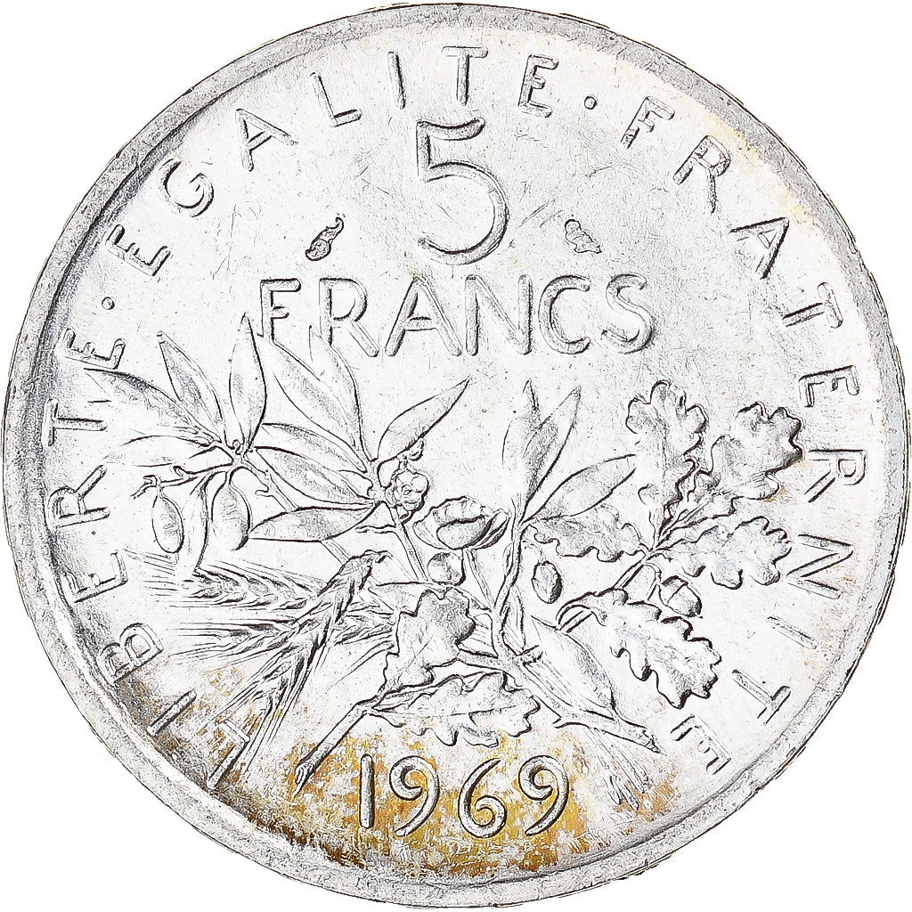 Coin, France, Semeuse, 5 Francs, 1969, Paris, MS(63), Silver, KM:926