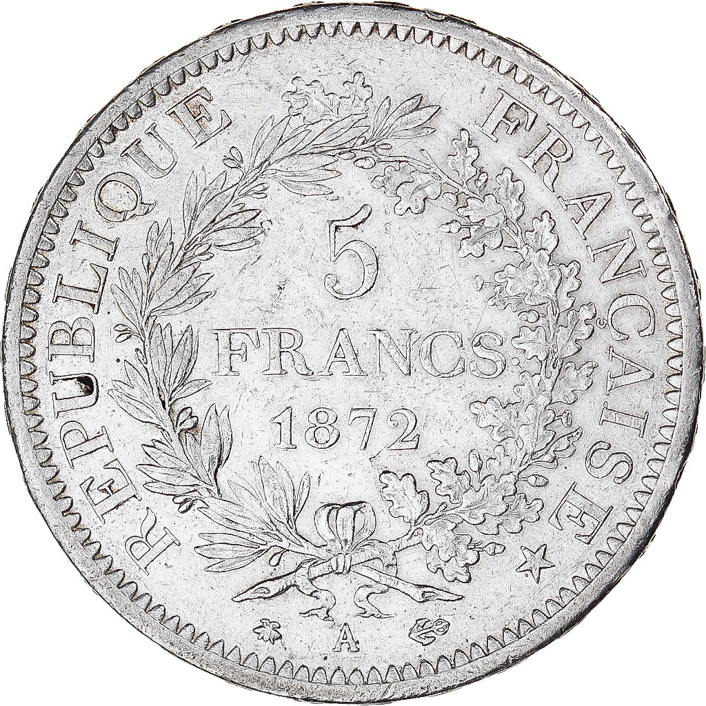 Moneta, Francia, Hercule, 5 Francs, 1872, Paris, BB+, Argento, KM:820.1