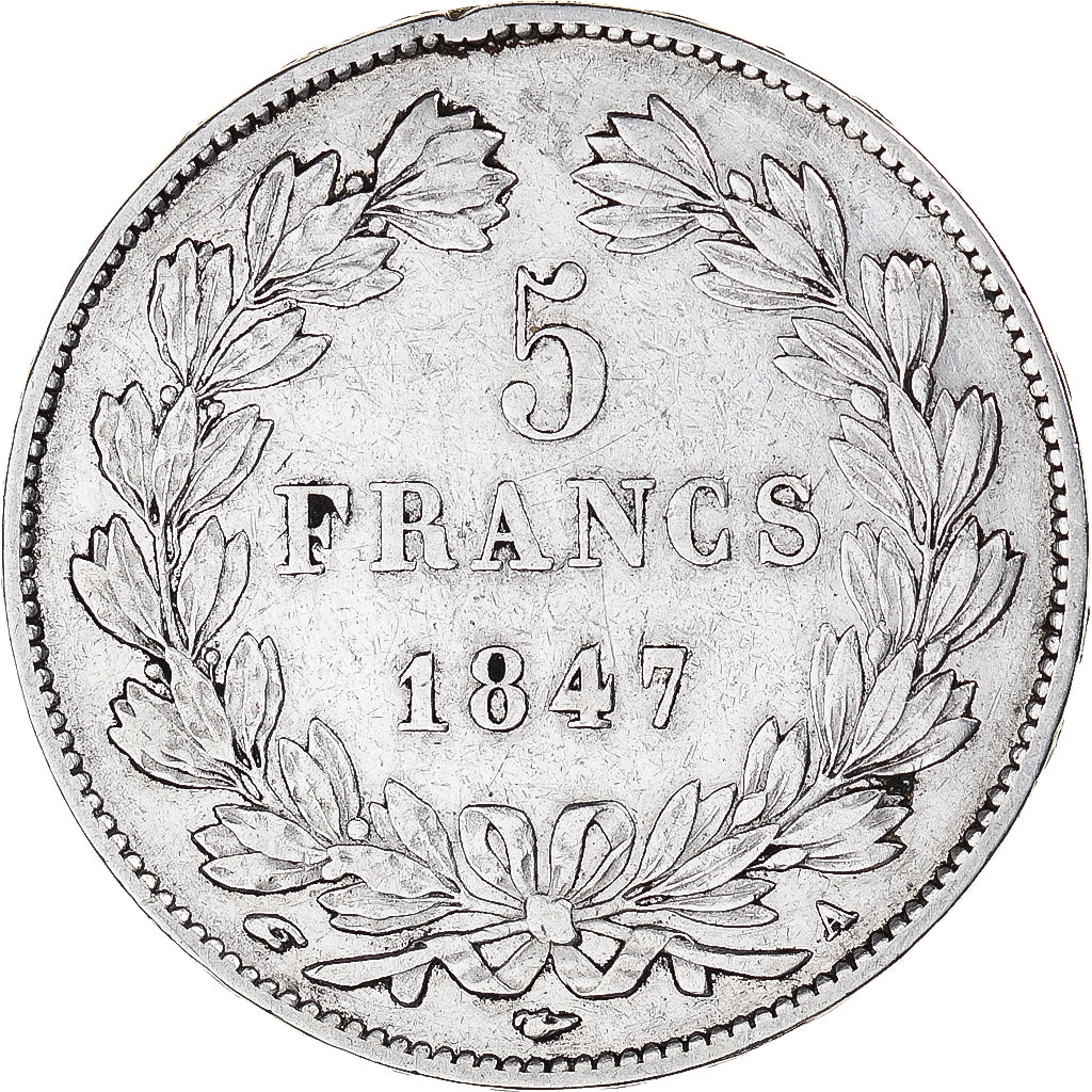 France, Louis-Philippe, 5 Francs, 1847, Paris, EF(40-45), Silver, KM:749.1