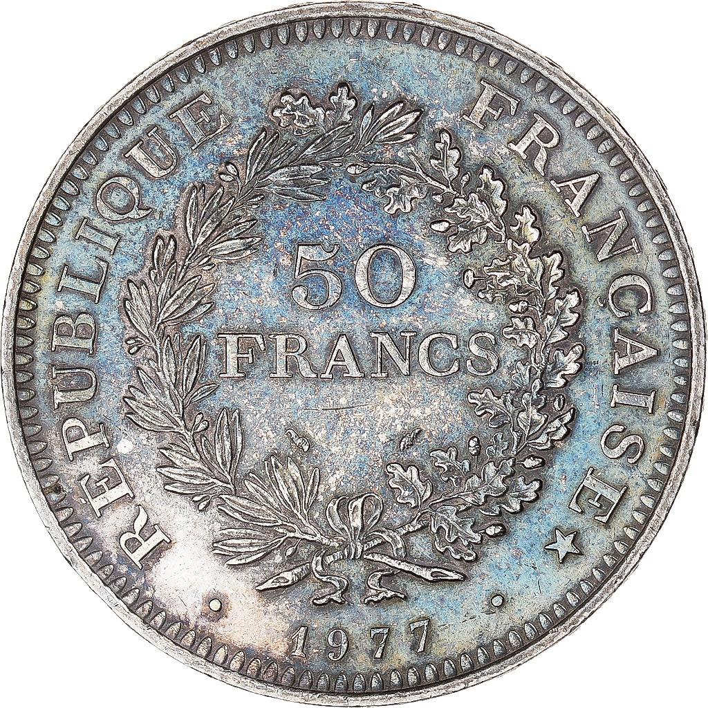 Coin, France, Hercule, 50 Francs, 1977, Paris, MS(60-62), Silver, KM:941.1