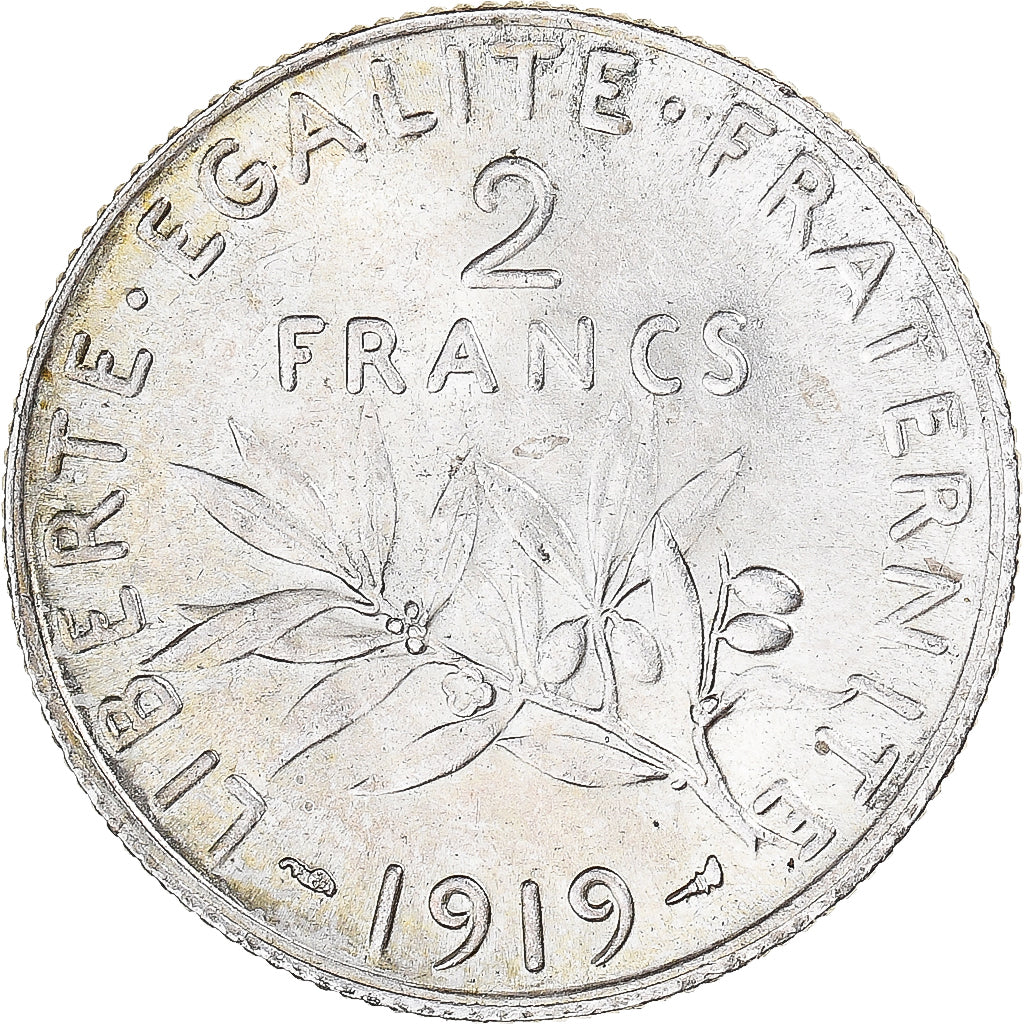 Coin, France, Semeuse, 2 Francs, 1919, Paris, MS(60-62), Silver, KM:845.1