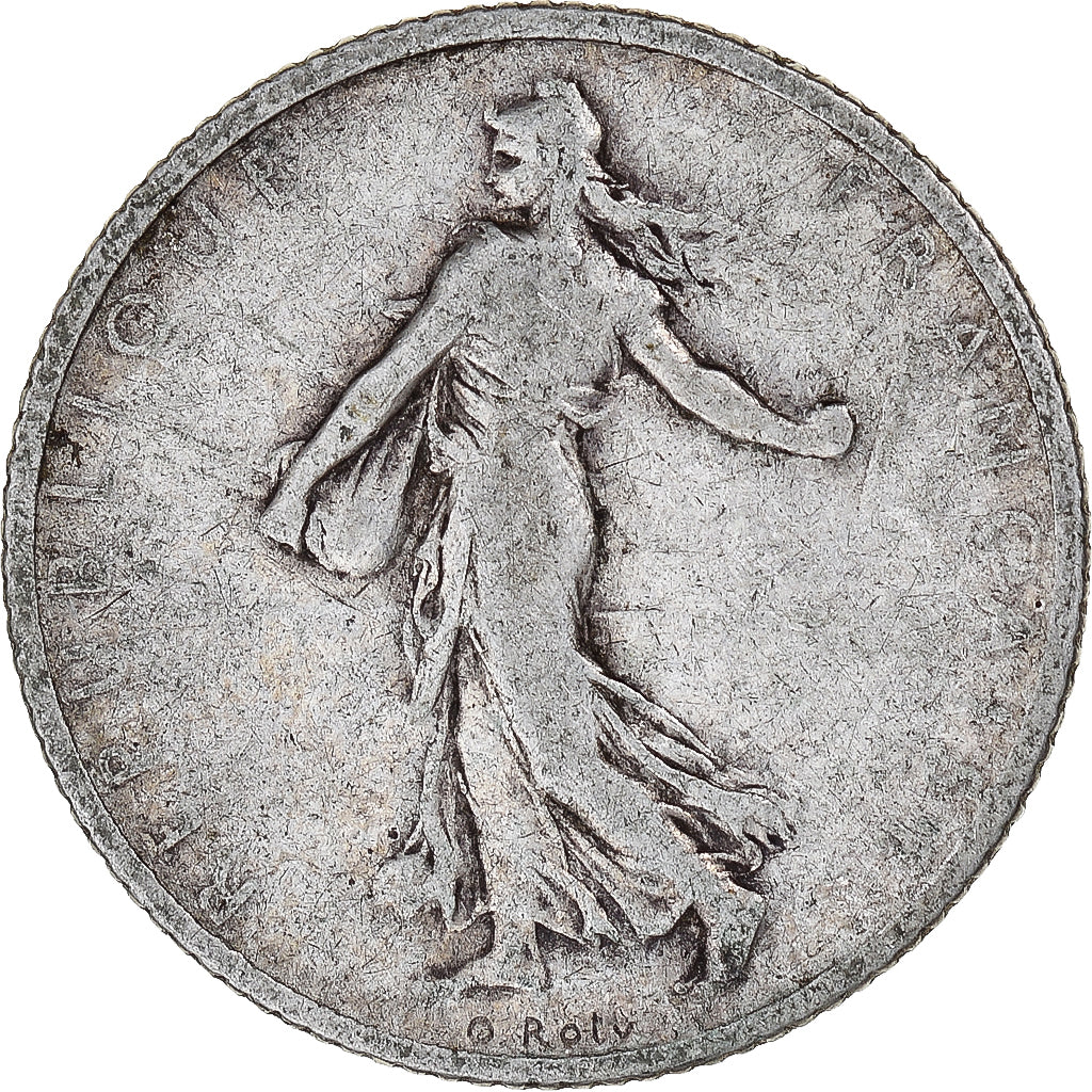 Moeda, França, Semeuse, Franc, 1909, Paris, F(12-15), Prata, KM:844.1