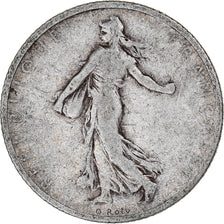 Moeda, França, Semeuse, Franc, 1909, Paris, F(12-15), Prata, KM:844.1