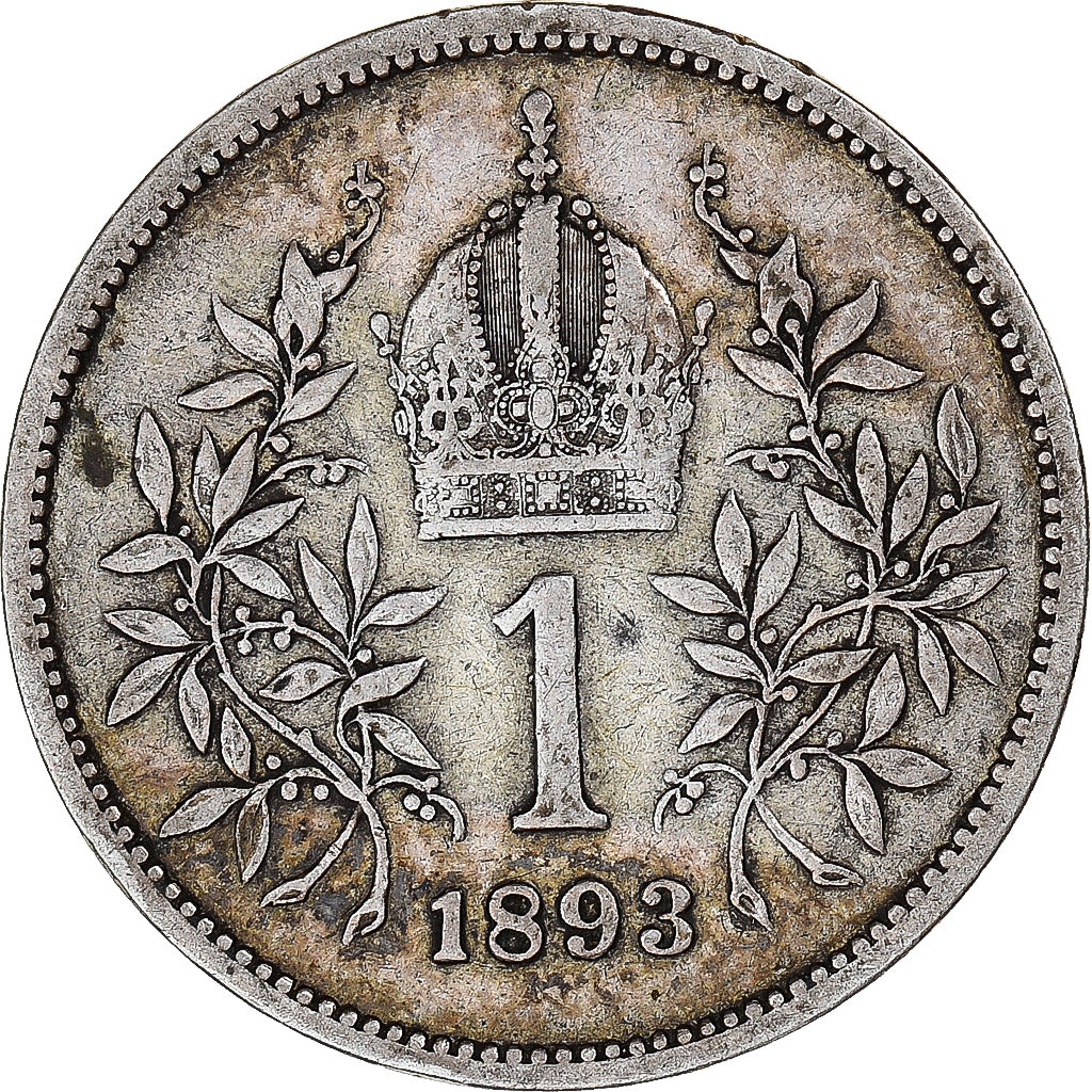 Coin, Austria, Franz Joseph I, Corona, 1893, VF(20-25), Silver, KM:2804