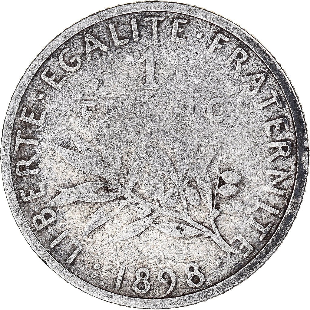 Münze, Frankreich, Semeuse, Franc, 1898, Paris, S+, Silber, KM:844.1, Le
