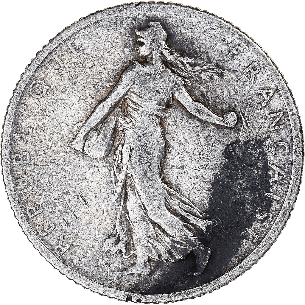 Moneta, Francia, Semeuse, Franc, 1909, Paris, BB, Argento, KM:844.1, Gadoury:467