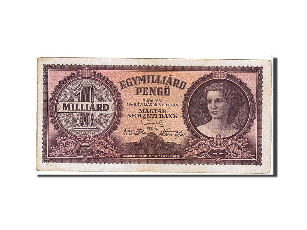 Hungary, 1 Milliard Pengö, 1946, KM #125, EF(40-45), R159021541