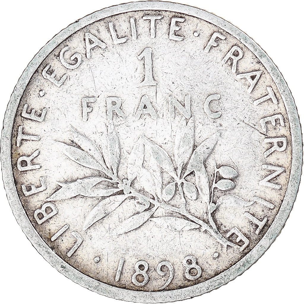 Coin, France, Semeuse, Franc, 1898, Paris, EF(40-45), Silver, KM:844.1