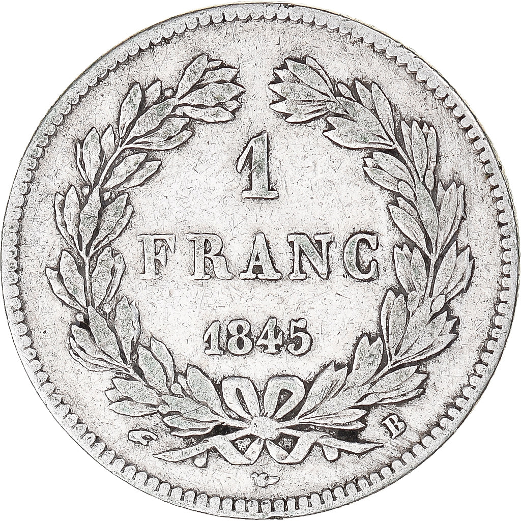 Coin, France, Louis-Philippe, Franc, 1845, Rouen, VF(20-25), Silver, KM:748.2
