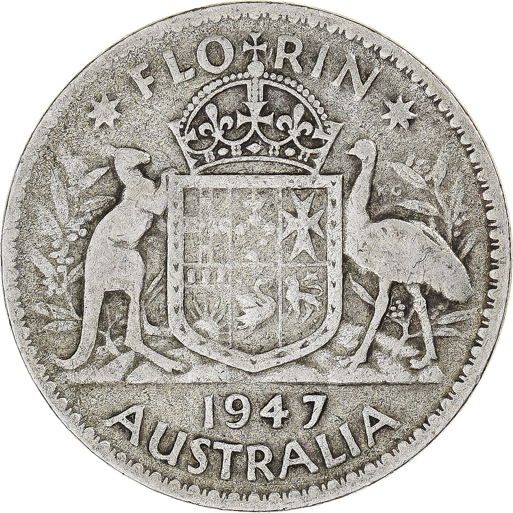 Coin, Australia, George VI, Florin, 1947, Melbourne, EF(40-45), Silver, KM:40a