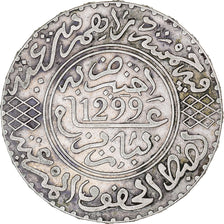 Coin, Morocco, Moulay al-Hasan I, 5 Dirhams, AH 1299/1881, Paris, EF(40-45)