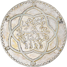 Coin, Morocco, 'Abd al-Hafiz, Rial, 10 Dirhams, 1911/AH1329, bi-Bariz, Paris