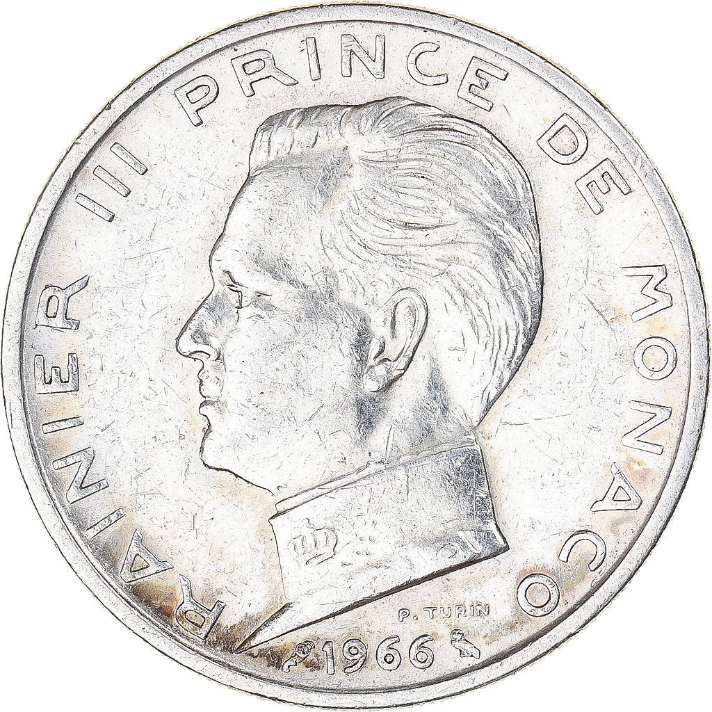 Münze, Monaco, Rainier III, 5 Francs, 1966, SS, Silber, KM:141, Gadoury:152