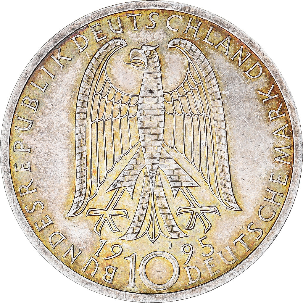 Munten, Federale Duitse Republiek, 10 Mark, 1995, Hamburg, Germany, PR, Zilver