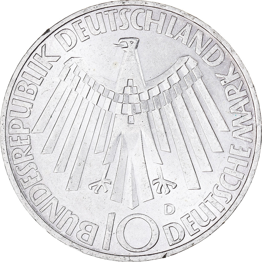 GERMANY - FEDERAL REPUBLIC, 10 Mark, 1972, Munich, KM:130, MS(60-62), Silver,...