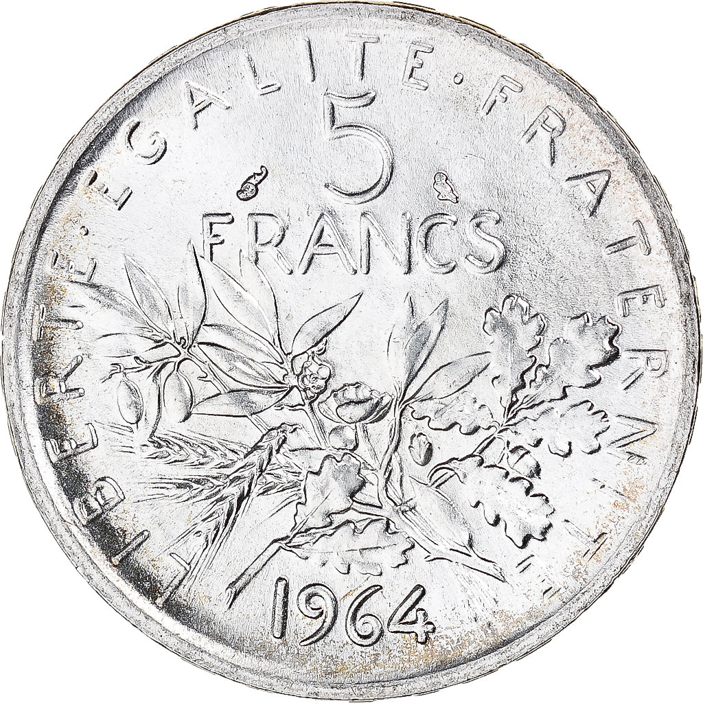 Münze, Frankreich, Semeuse, 5 Francs, 1964, Paris, VZ+, Silber, KM:926
