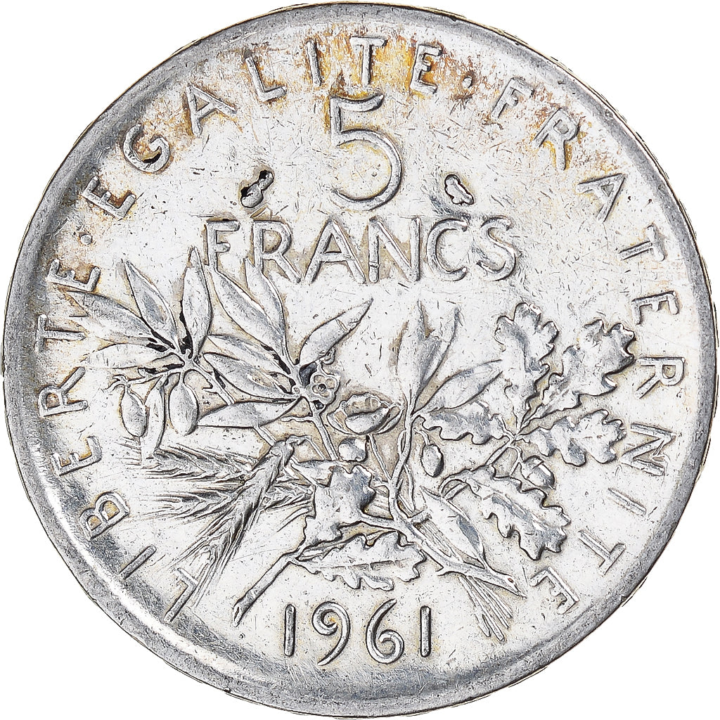 Coin, France, Semeuse, 5 Francs, 1961, Paris, MS(60-62), Silver, KM:926