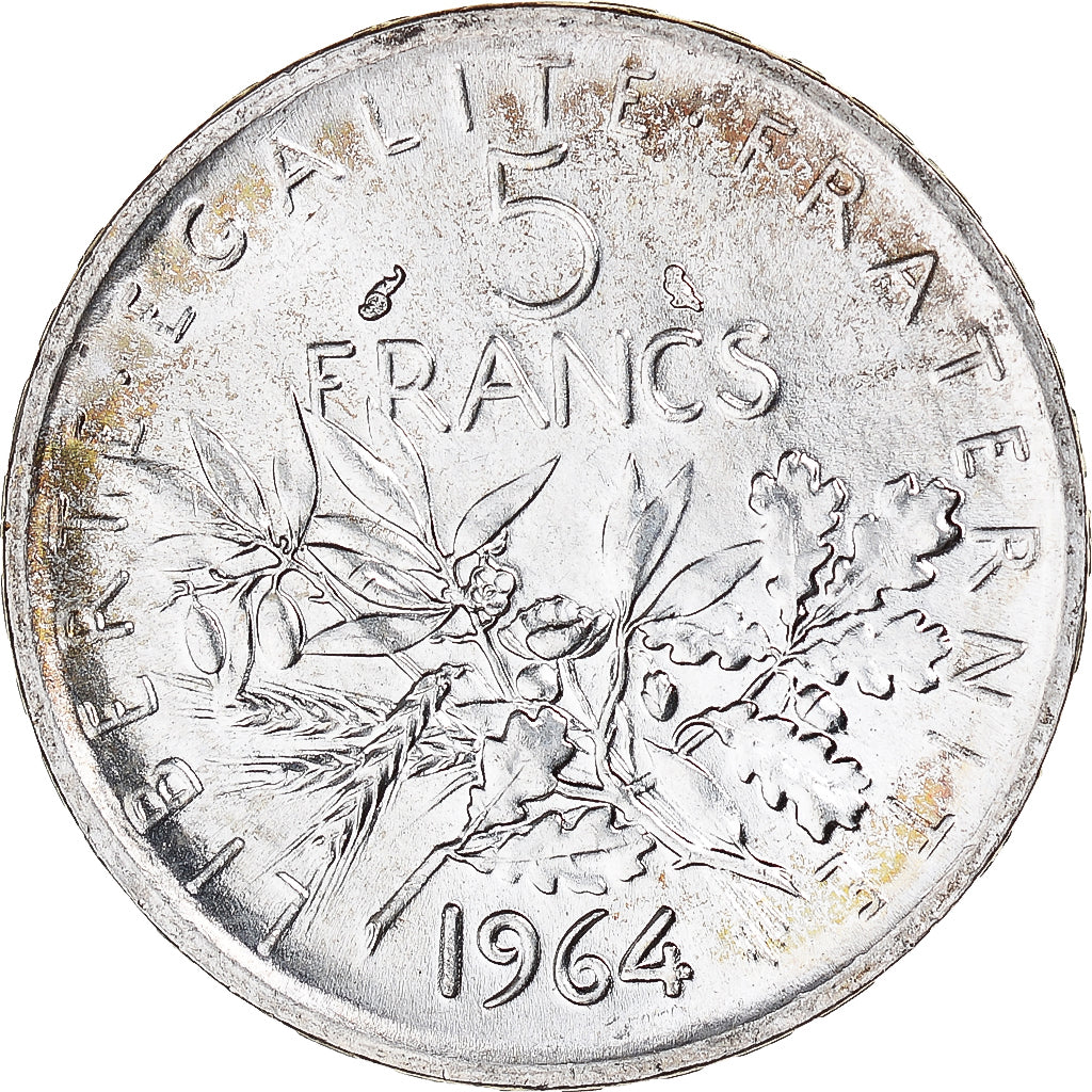 Moneta, Francia, Semeuse, 5 Francs, 1964, Paris, SPL, Argento, KM:926