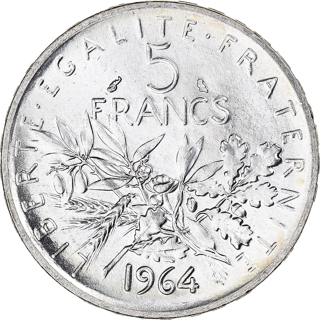Münze, Frankreich, Semeuse, 5 Francs, 1964, Paris, VZ+, Silber, KM:926