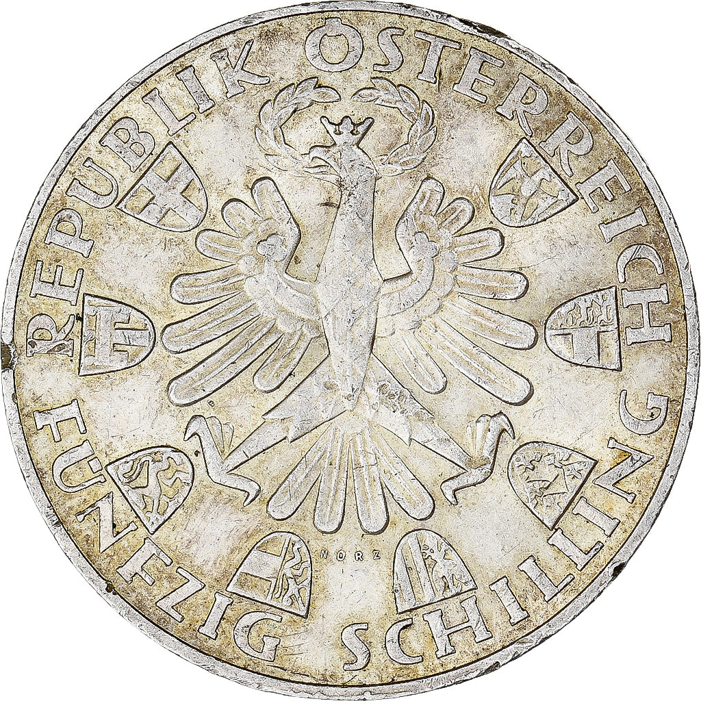 Coin, Austria, 50 Schilling, 1959, Vienna, EF(40-45), Silver, KM:2888