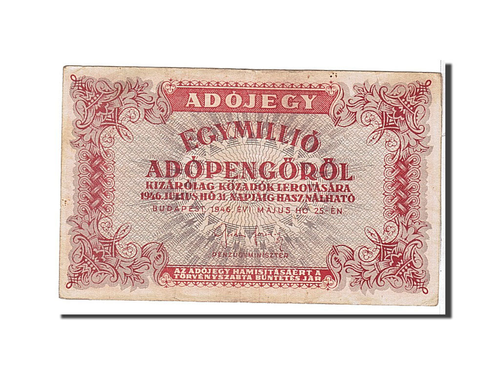 Hungary, 1,000,000 (Egymillió) Adópengö, 1946, KM #140c, EF(40-45)