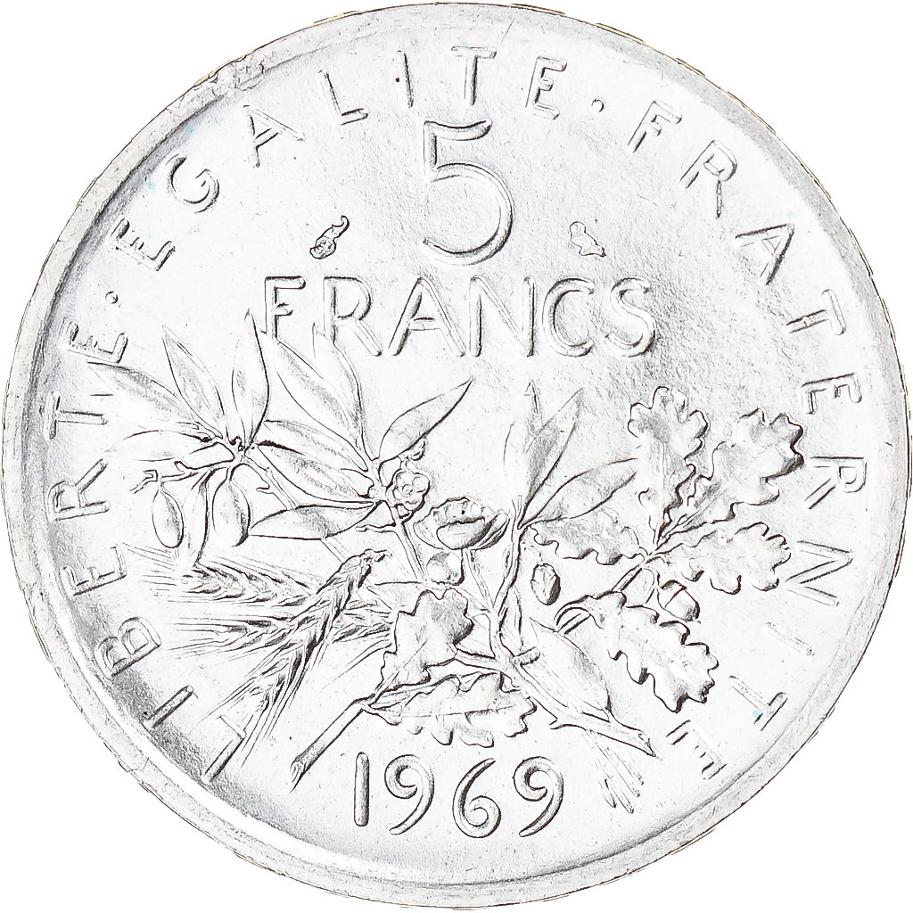 Coin, France, Semeuse, 5 Francs, 1969, Paris, MS(63), Silver, KM:926