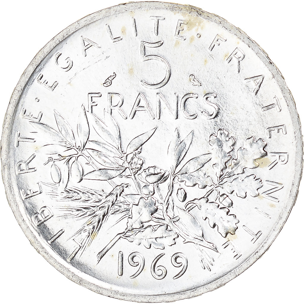 Coin, France, Semeuse, 5 Francs, 1969, Paris, MS(63), Silver, KM:926
