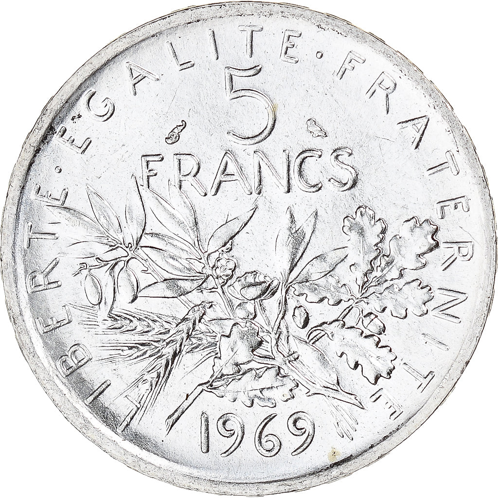 Coin, France, Semeuse, 5 Francs, 1969, Paris, MS(63), Silver, KM:926