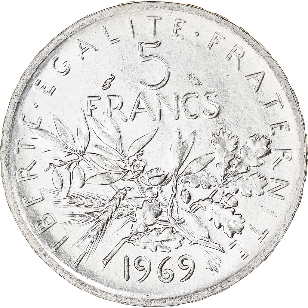 Coin, France, Semeuse, 5 Francs, 1969, Paris, MS(63), Silver, KM:926