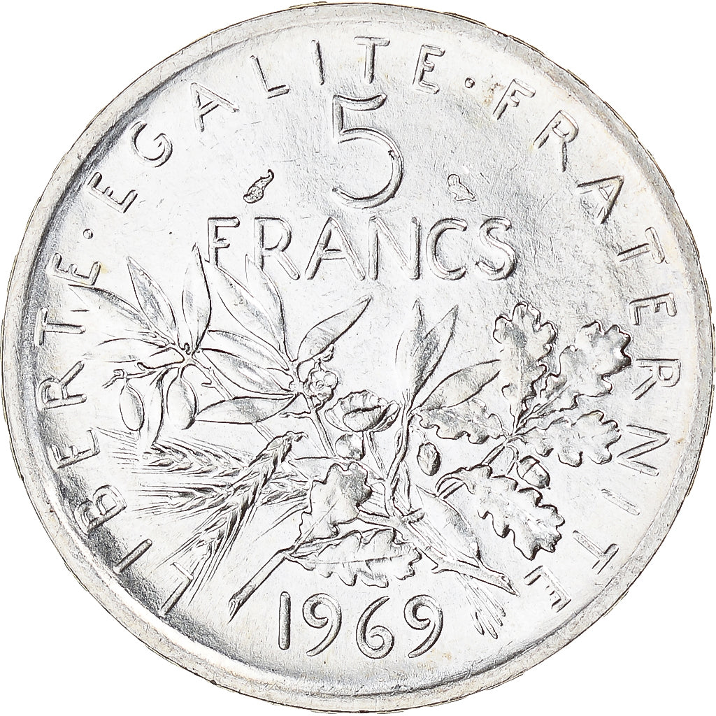 Coin, France, Semeuse, 5 Francs, 1969, Paris, MS(63), Silver, KM:926