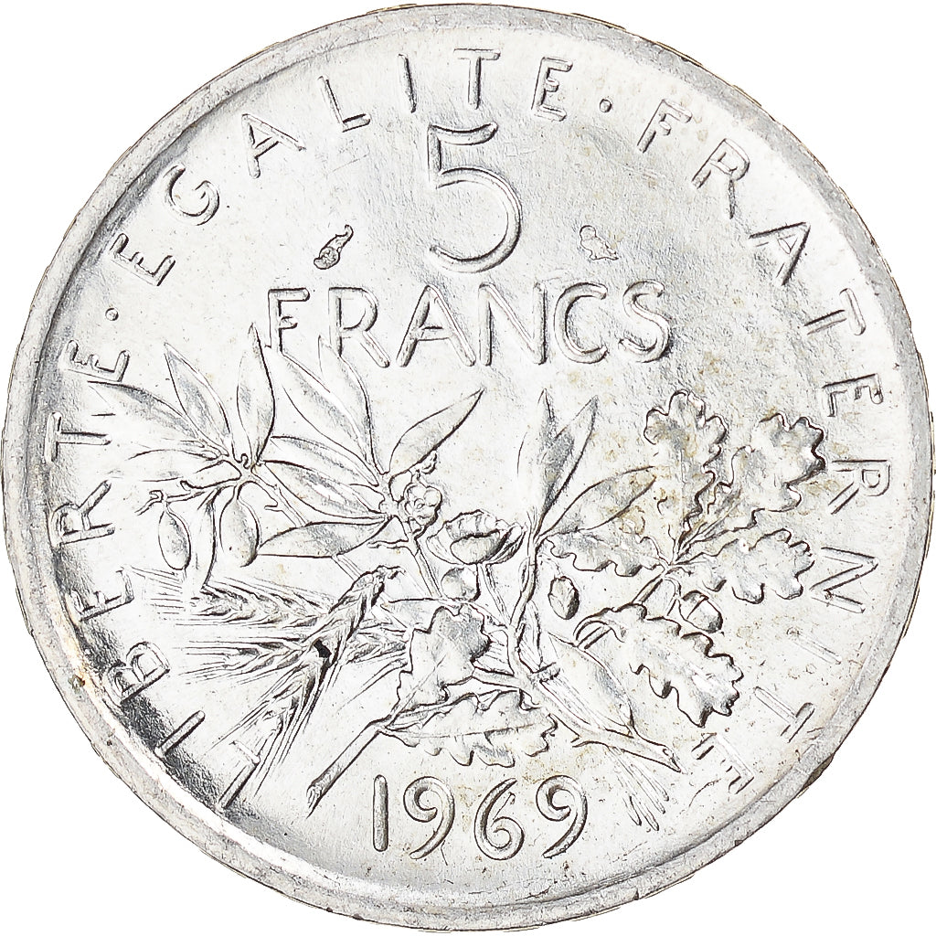 Coin, France, Semeuse, 5 Francs, 1969, Paris, MS(63), Silver, KM:926