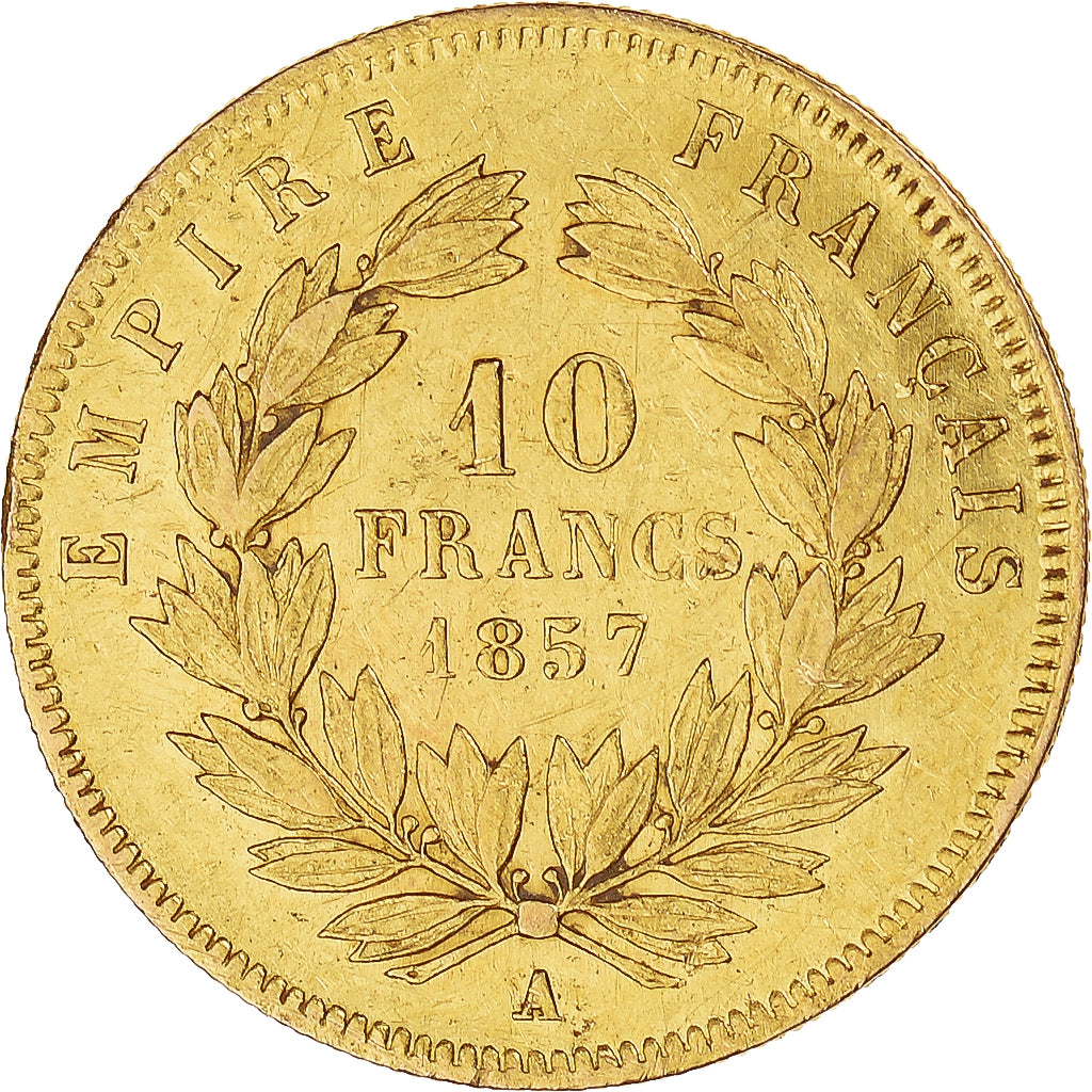 Monnaie, France, Napoleon III, 10 Francs, 1857, Paris, TB+, Or, Gadoury:1014