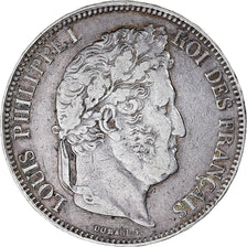 Coin, France, Louis-Philippe, 5 Francs, 1834, Perpignan, EF(40-45), Silver