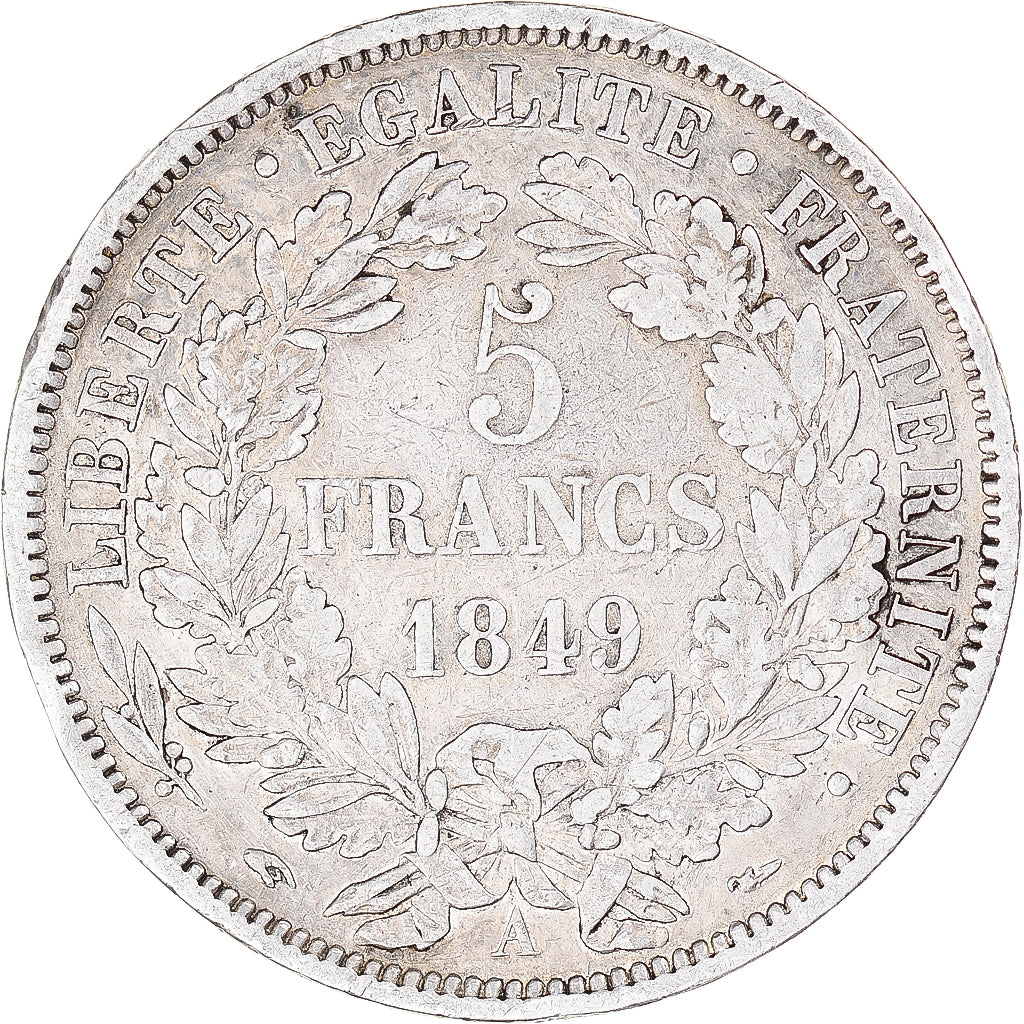 Coin, France, Cérès, 5 Francs, 1849, Paris, EF(40-45), Silver, KM:761.1