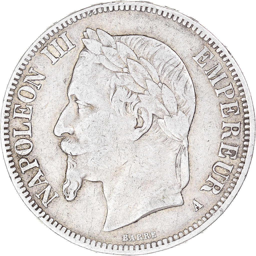 Coin, France, Napoleon III, 5 Francs, 1867, Paris, VF(20-25), Silver, KM:799.1