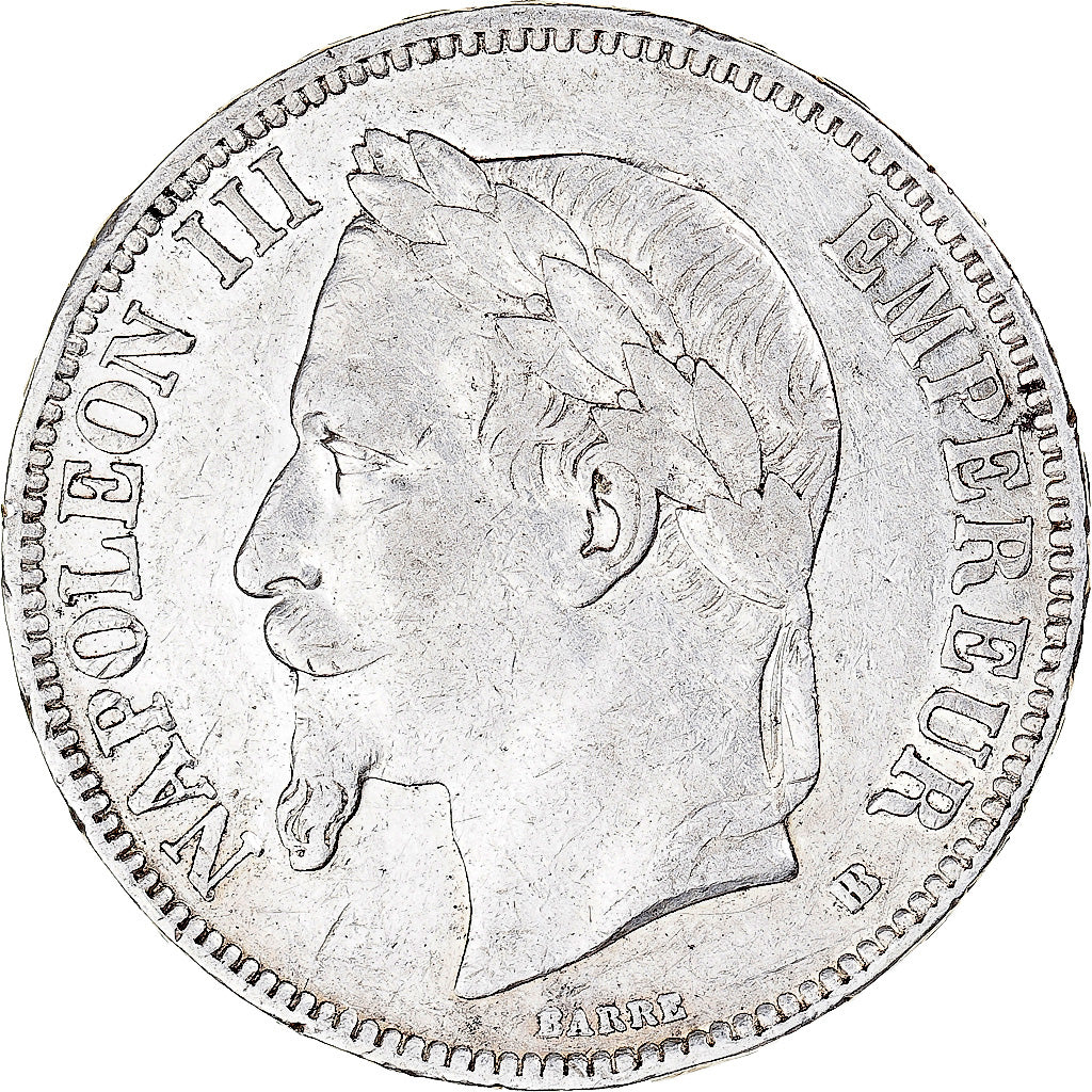 Coin, France, Napoléon III, 5 Francs, 1868, Strasbourg, EF(40-45), Silver