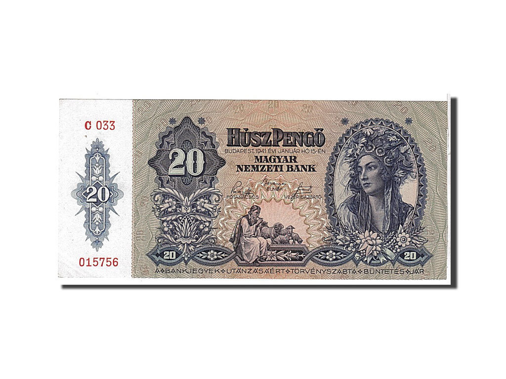 Hungary, 20 Pengö, 1941, KM #109, UNC(63), C033015756